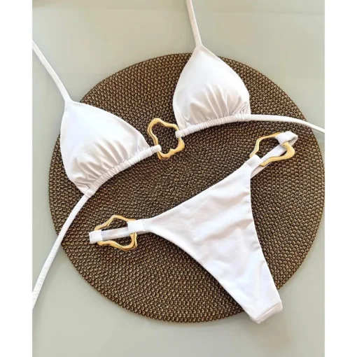 Sexy Bikini Solid Color Lace-up - Image 2