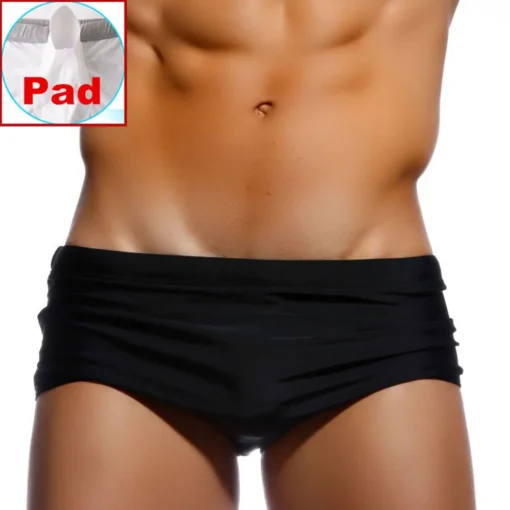solid Black Swim Boxer Briefs - Image 9