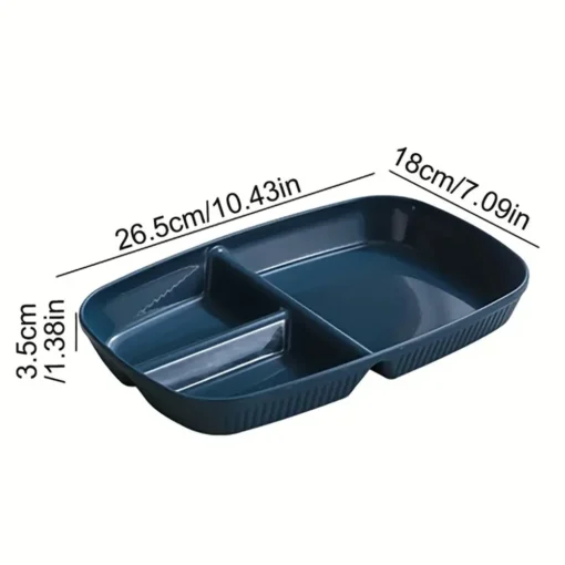 Unbreakable Rectangular 3-Grid Meal Plate - Image 8