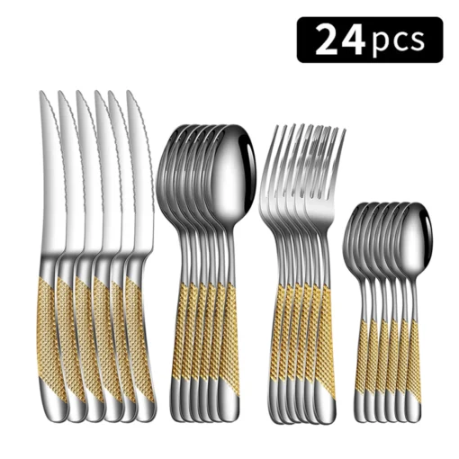 24pc Stainless steel tableware - Image 11