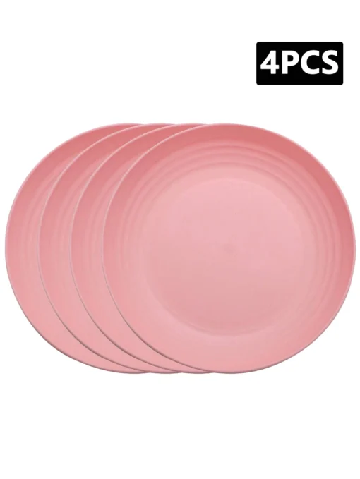 4/8pcs Plastic original plate, reusable, camping picnic dessert plate - Image 7