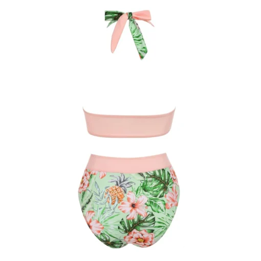 bikini Beach Colour Block Floral Printed Women's Swimsuit - Image 33