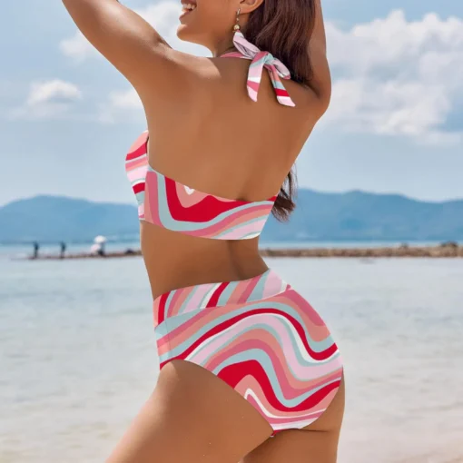 bikini Beach Colour Block Floral Printed Women's Swimsuit - Image 28
