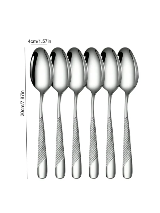 6pc/30pc Stainless steel silver high-end star diamond tableware - Image 6
