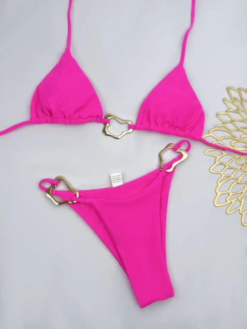 Sexy Bikini Solid Color Lace-up - Image 9