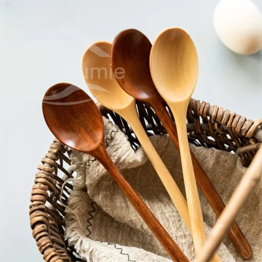 6 Piece Wooden Spoon Bamboo Kitchen Korean Style - Image 30