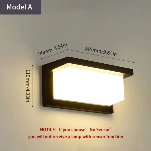 LED Outdoor Wall Light PIR Motion Sensor Wall lamp - Image 12