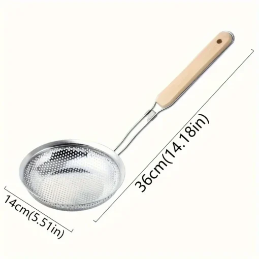 Stainless Steel Colander with Wooden Handle - Image 5
