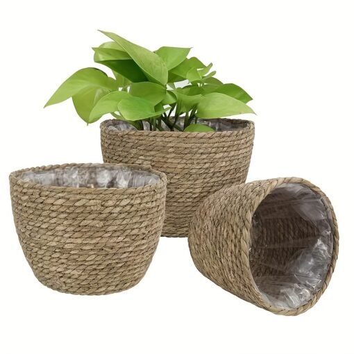 Handwoven Rattan Flower Pot - Image 12