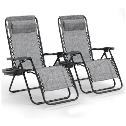 Zero Gravity Chair Set of 2, Folding Reclining zero gravity - Image 4