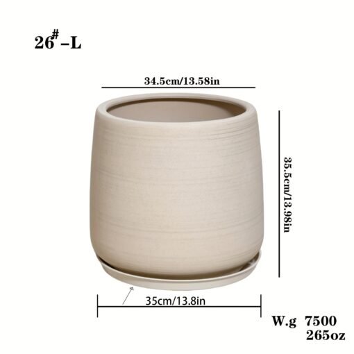 Large Ceramic Planter with Drainage Hole - Image 6