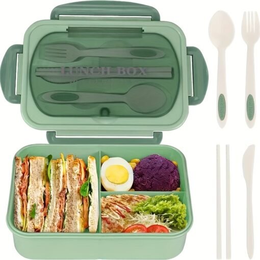 1pc 33.81 Oz Lunch Box With Tableware - Image 5