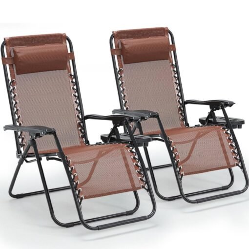 Zero Gravity Chair Set of 2, Folding Reclining zero gravity - Image 7