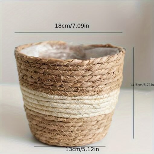 Handwoven Rattan Flower Pot - Image 7