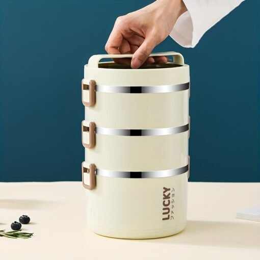 1 Set of Spacious Insulated Stainless Steel Lunch Box - Image 9