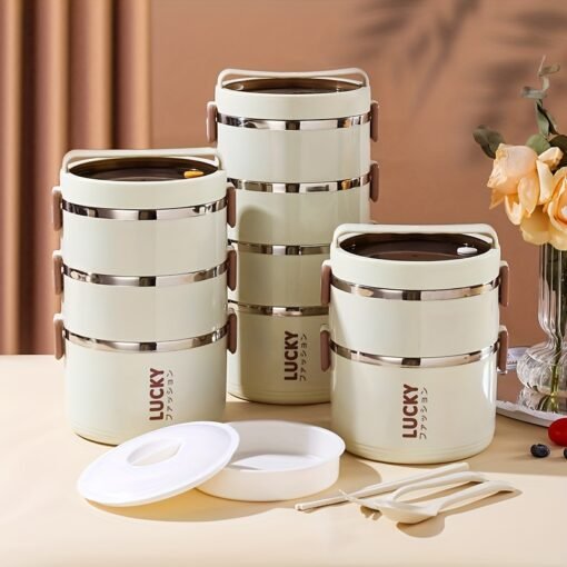1 Set of Spacious Insulated Stainless Steel Lunch Box - Image 13
