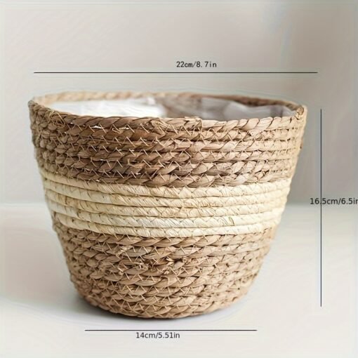 Handwoven Rattan Flower Pot - Image 5