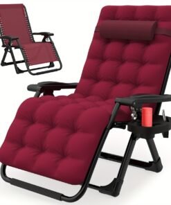 440lbs Ergonomic Outdoor Zero Gravity Lounge Chair with Cup Holder